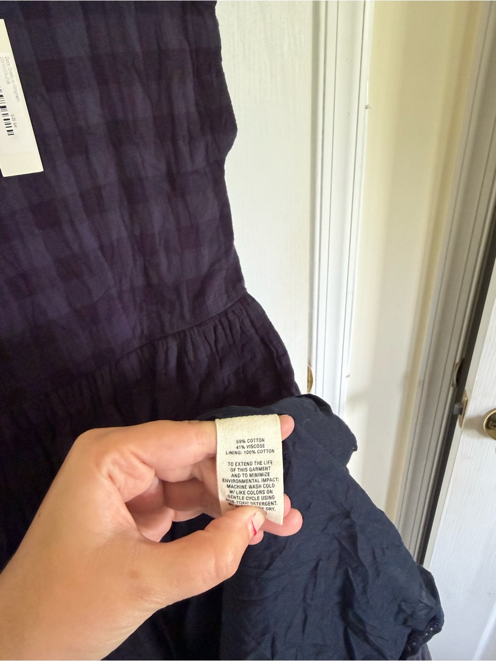 Alex Mill NEW Dora Dress in Navy Gingham - Picture 7 of 8